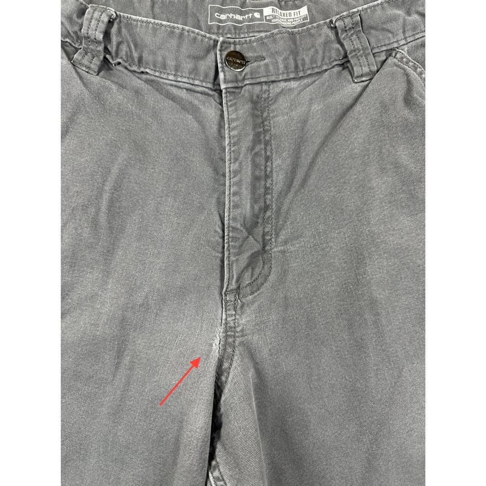 Carhartt Rugged Flex Relaxed Fit Canvas Work Pant Sz 36x34 Grey Distress BN2291M - Picture 11 of 11
